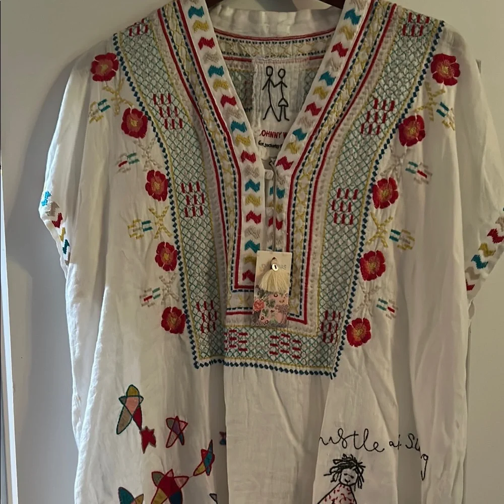 Johnny Was Multicolor Embroidered Top - Picture 1 of 8